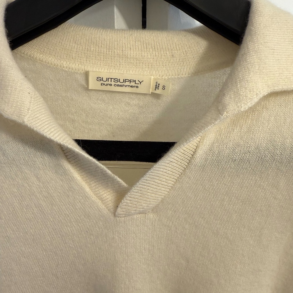 Suitsupply Off-White PURE CASHMERE Sweater Size: Small